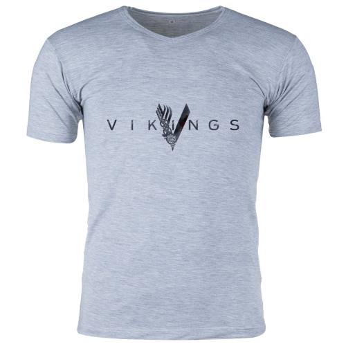 تی شرت ملانژ  مردانه گالری واو طرح Vikings کد CT80217